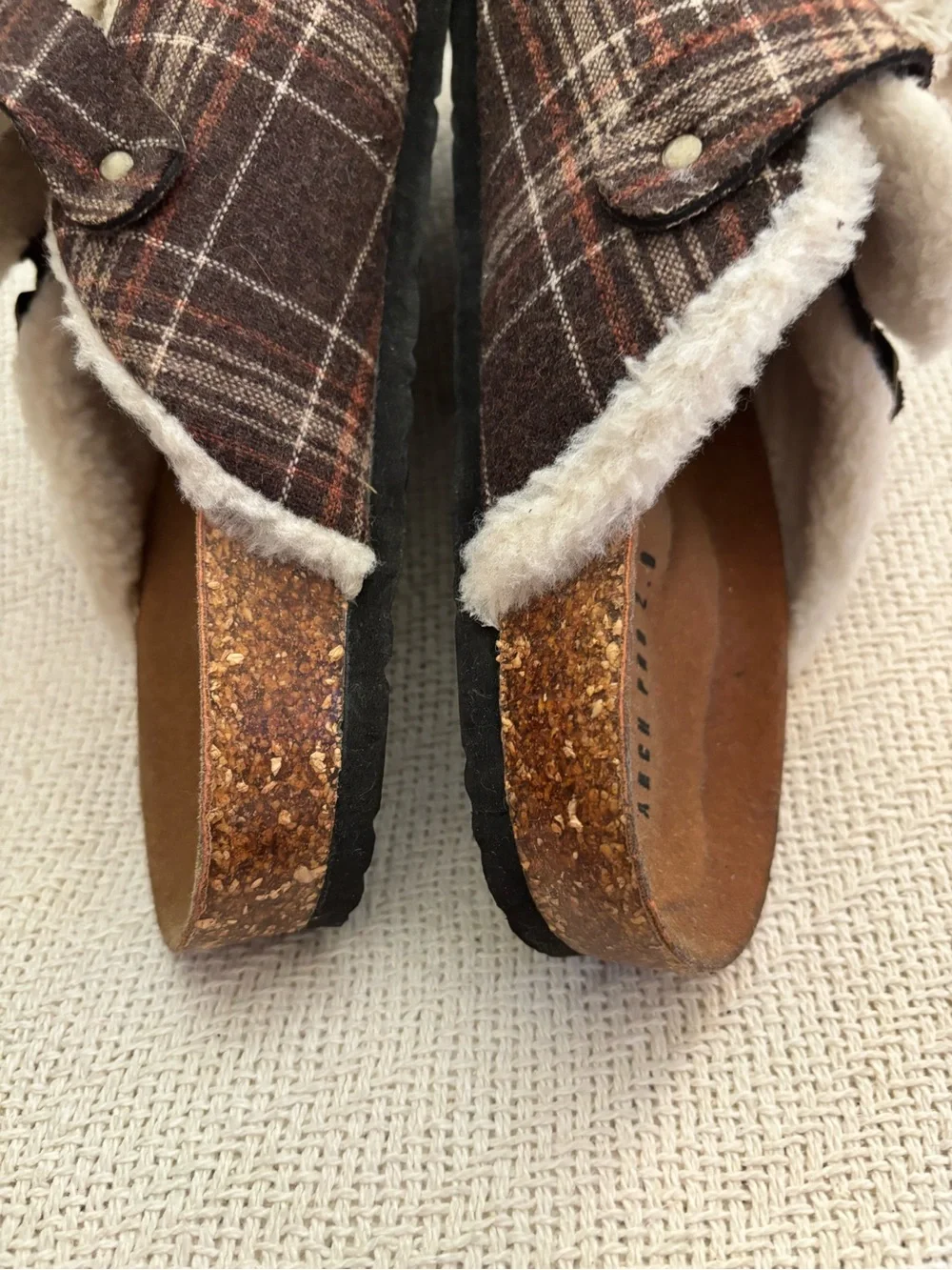 Fitory Brown Plaid Cork Mule Shoes Men’s Size 13